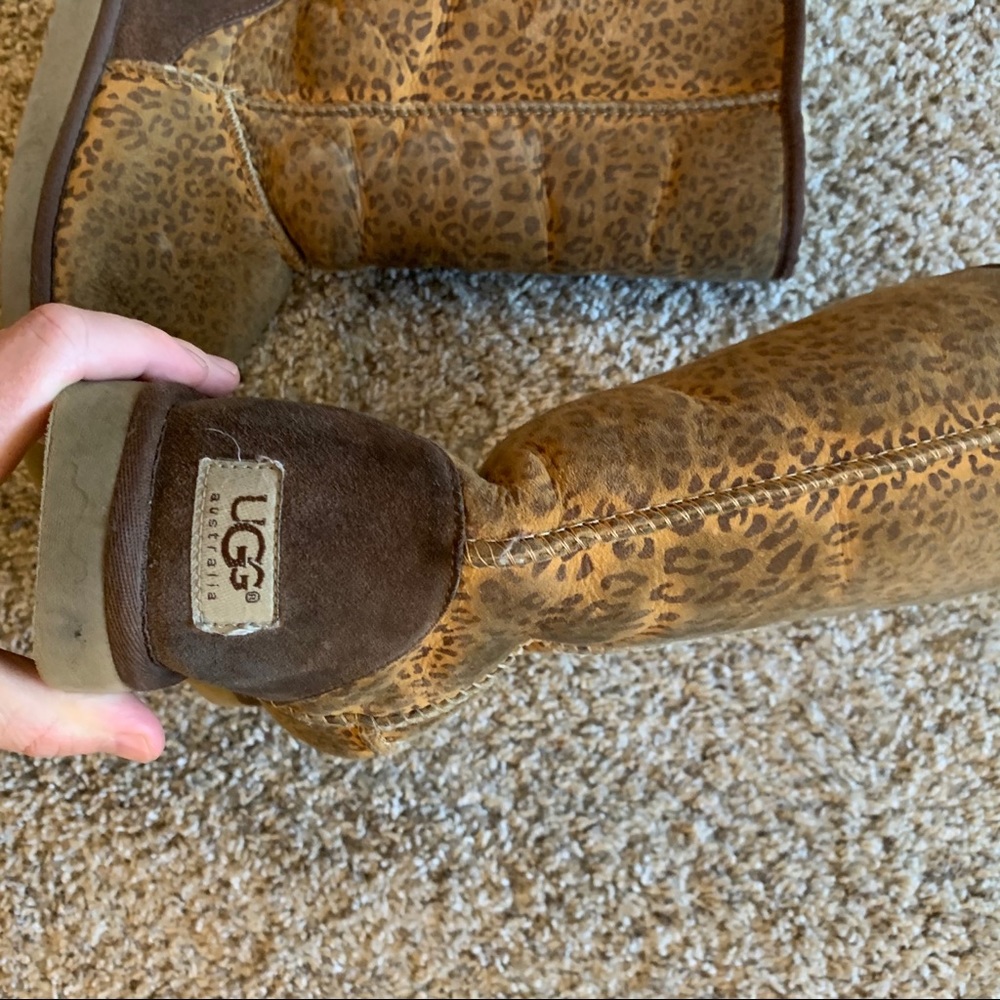 Ugg - brown/tan leopard high boots (worn/used)